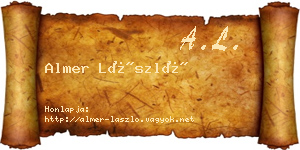 Almer László névjegykártya
